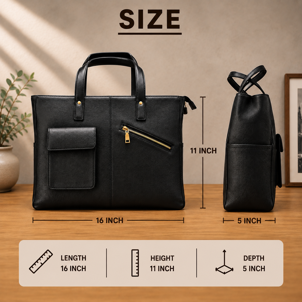Structured Tote Bag - Black