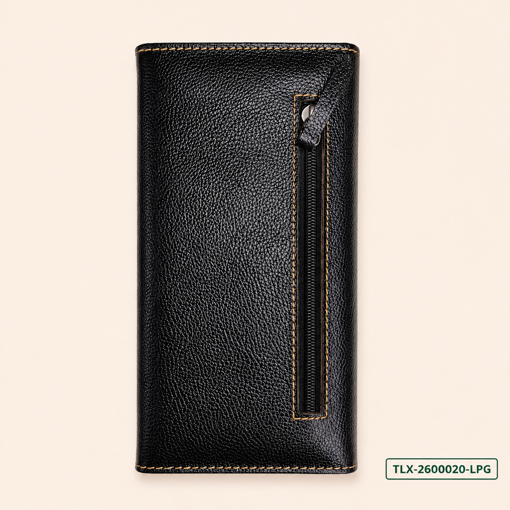 Color Panel Leather Purse