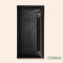 Color Panel Leather Purse