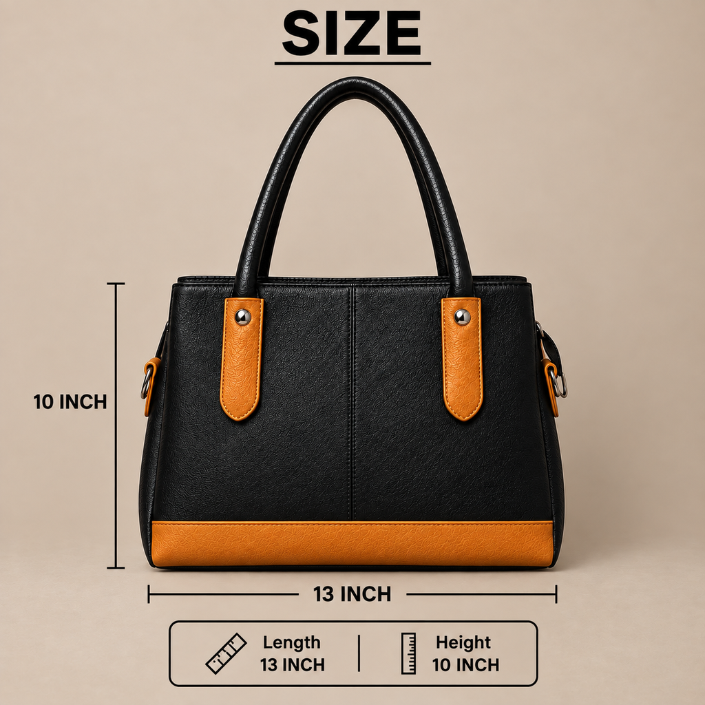 Elegant Two-Tone Handbag