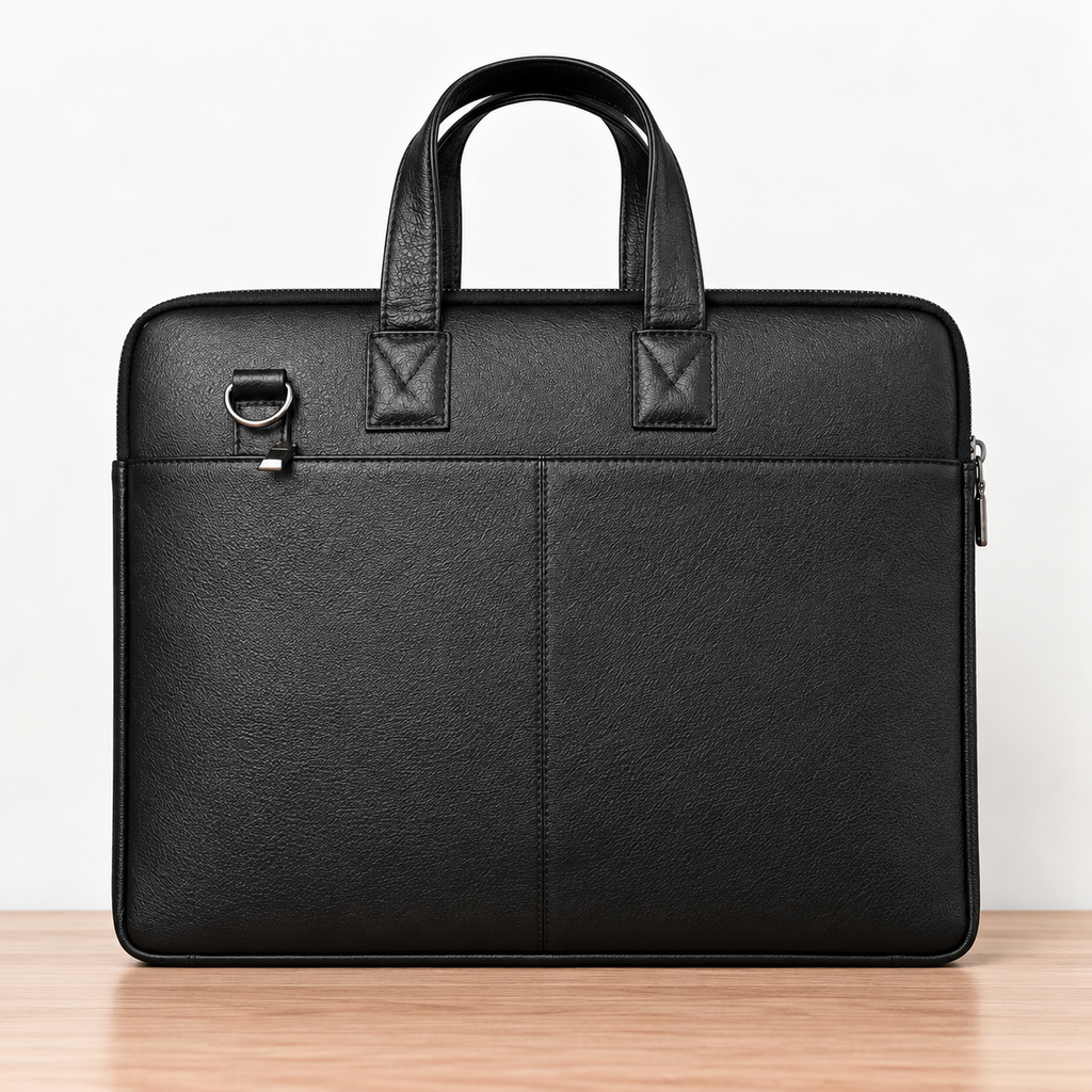 Leather Dual-Zip Work Bag