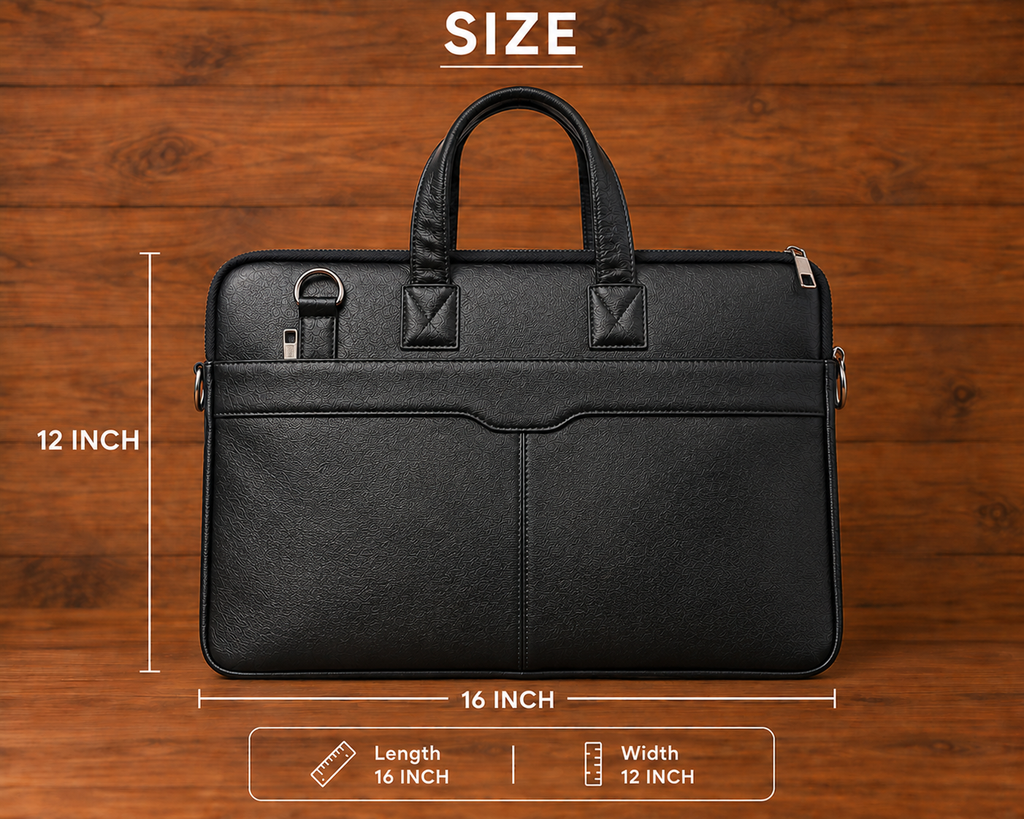 Leather Dual-Zip Work Bag