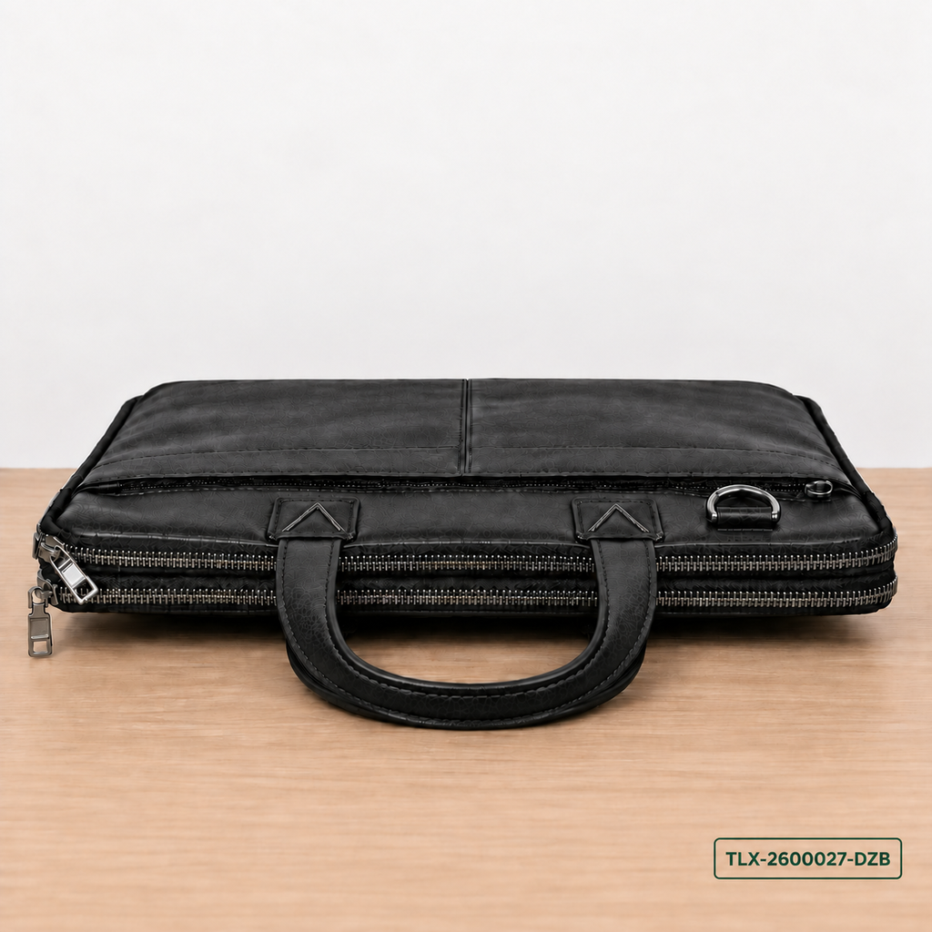 Leather Dual-Zip Work Bag