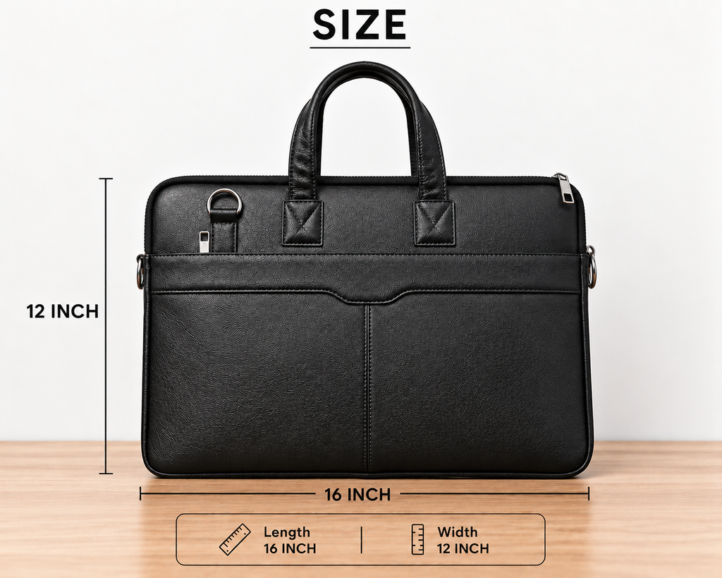 Leather Dual-Zip Work Bag