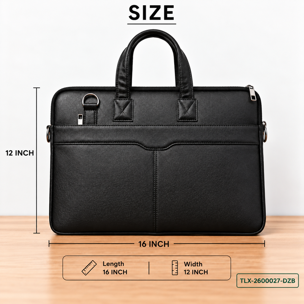Leather Dual-Zip Work Bag