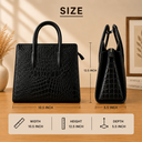Crocodile Embossed Satchel Bag