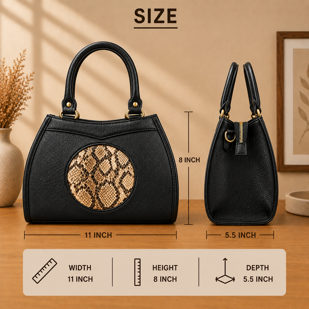 Printed Leather Satchel Bag