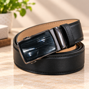 Premium Black Gear-Lock Leather Belt