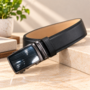 Premium Black Gear-Lock Leather Belt
