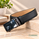 Premium Black Gear-Lock Leather Belt
