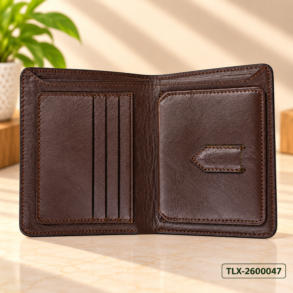 Walnut Crest Bifold Wallet