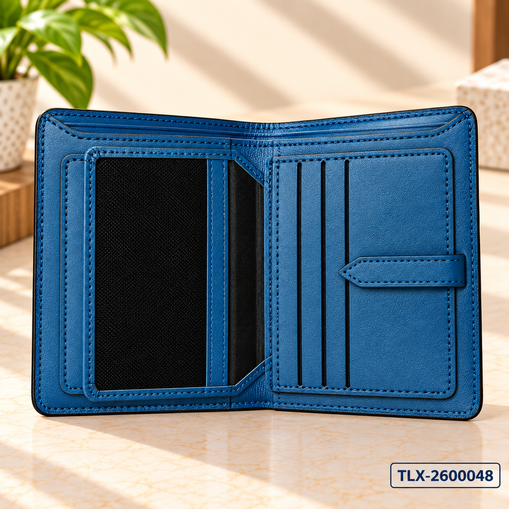 Navy Crest Bifold Wallet