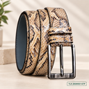 Luxury Python-Pattern Leather Belt