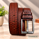 Executive Cognac Textured Leather Belt