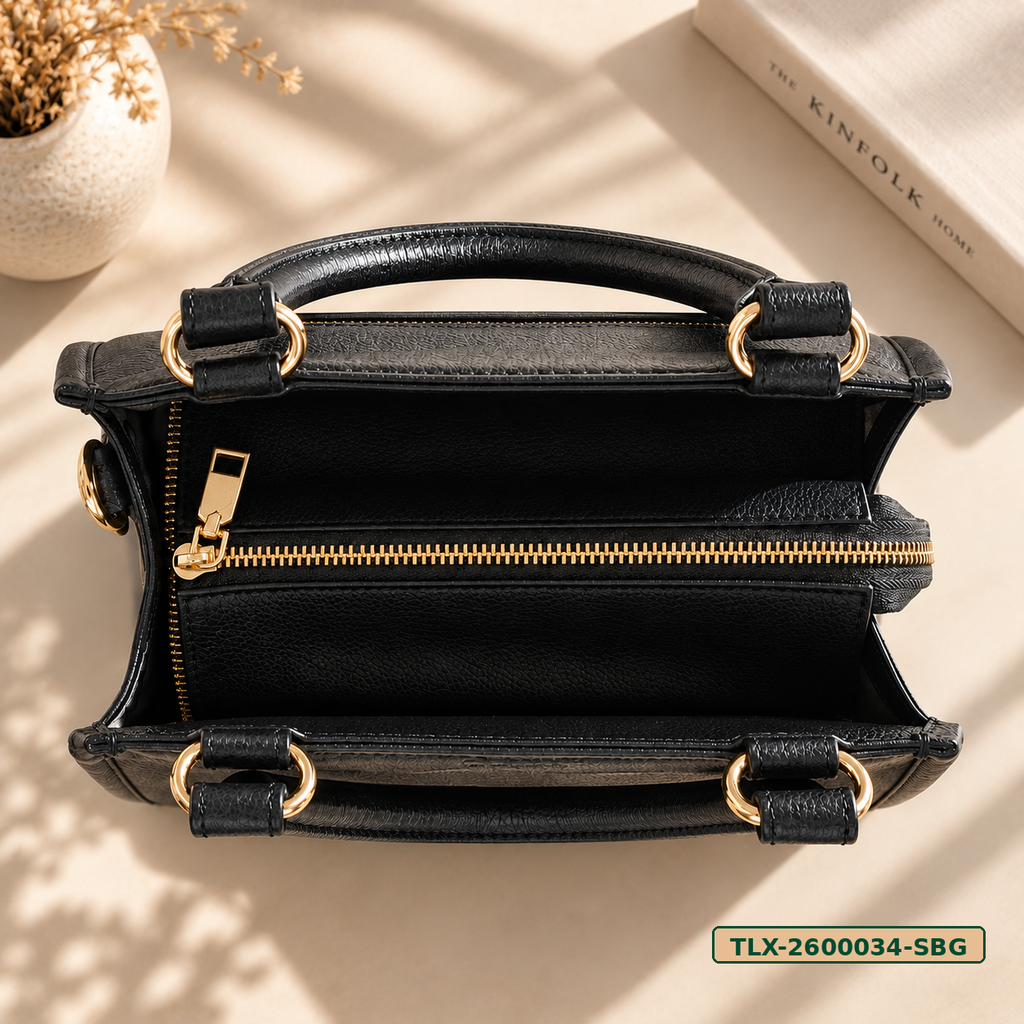 Printed Leather Satchel Bag