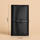 Leather Clutch Wallet - Black