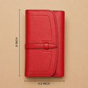 Leather Clutch Wallet - Red