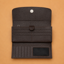 Leather Clutch Wallet - Dark Brown