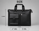 Classic Leather Office Bag - Black