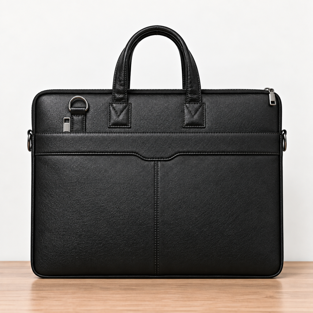 Leather Dual-Zip Work Bag