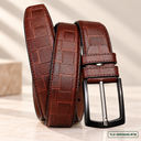 Cognac Artisan Textured Leather Belt