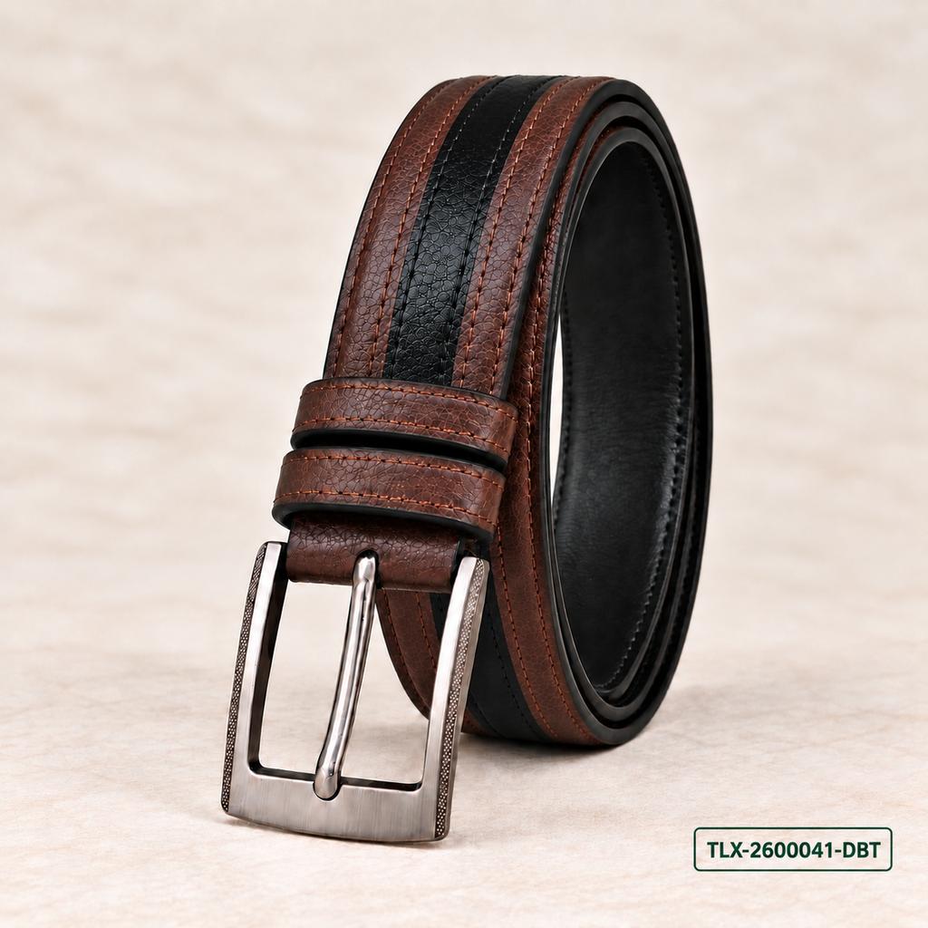 Executive Two-Tone Leather Belt