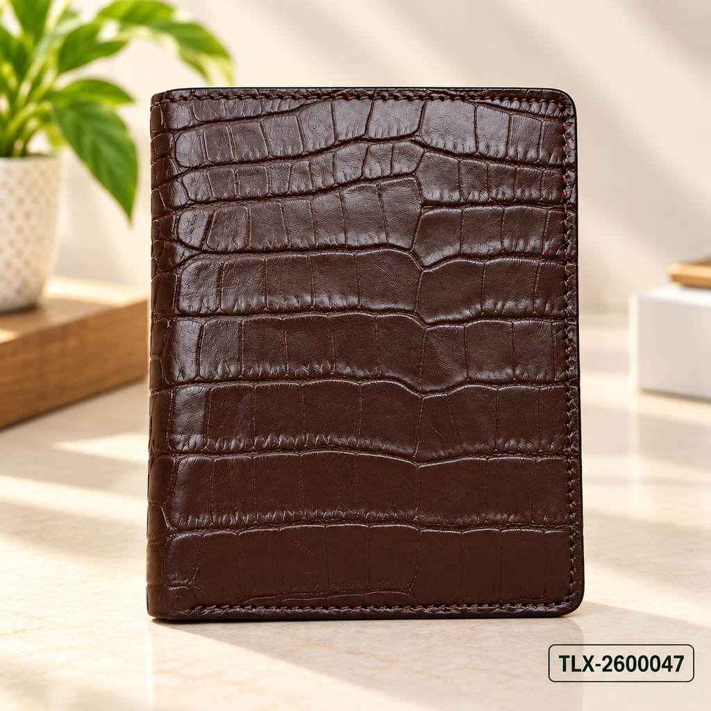 Walnut Crest Bifold Wallet