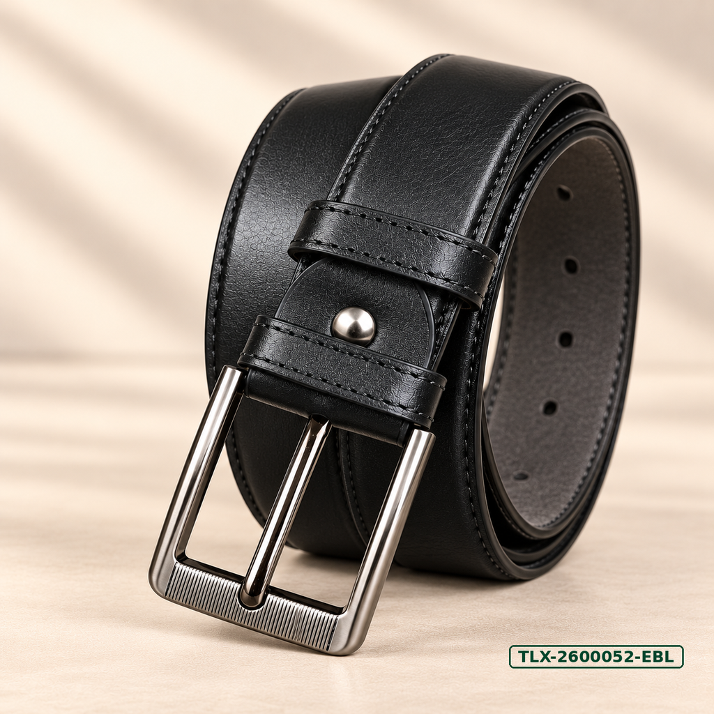 Executive Black Leather Belt