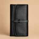 Leather Clutch Wallet - Black