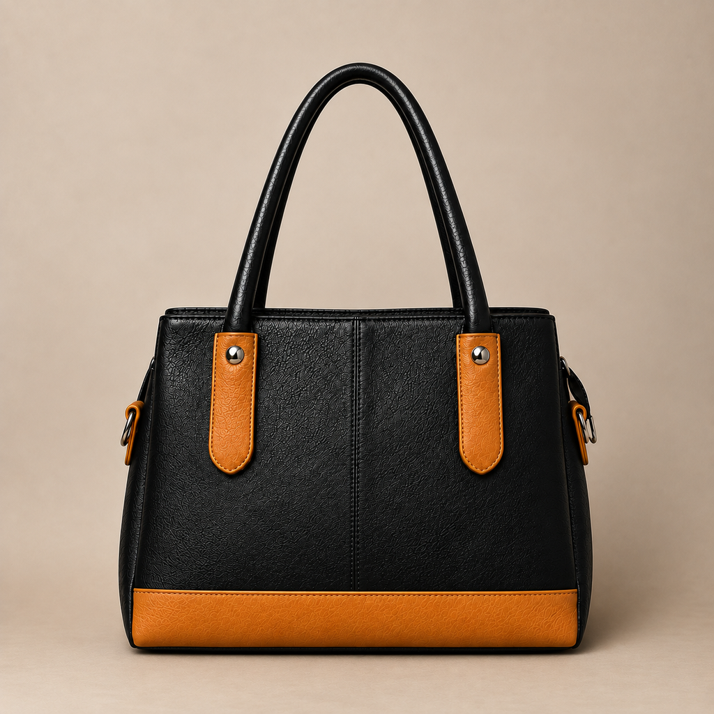 Elegant Two-Tone Handbag