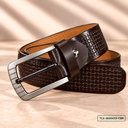 Premium Basket-Weave Leather Belt