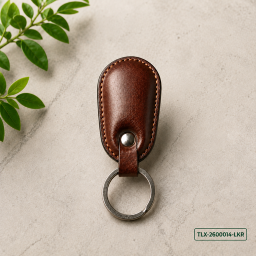[TLX-2600014] Leather Key Ring – Brown