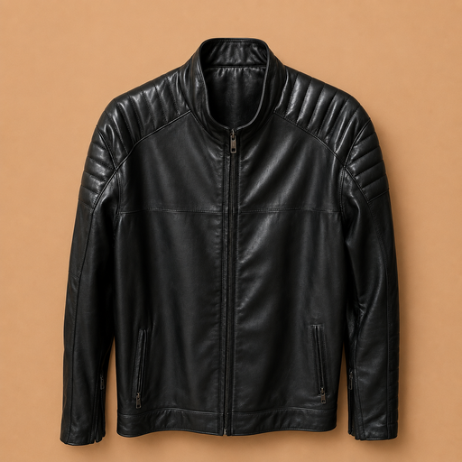 Black Padded Leather Jacket