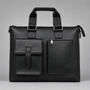 Classic Leather Office Bag - Black
