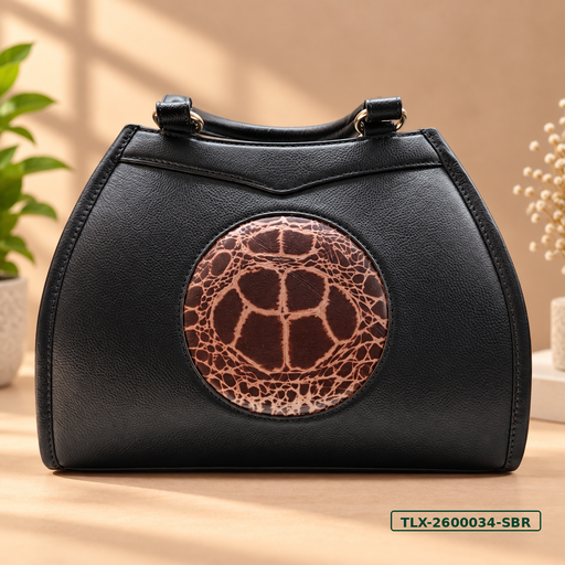 Printed Leather Satchel Bag