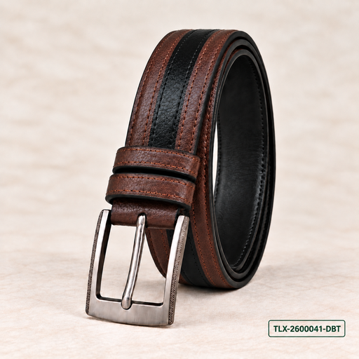 [TLX-2600041] Executive Two-Tone Leather Belt