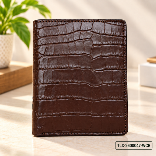 [TLX-2600047] Walnut Crest Bifold Wallet