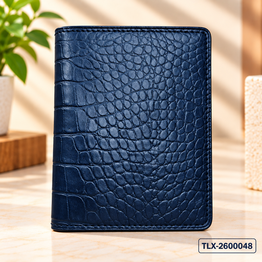Navy Crest Bifold Wallet